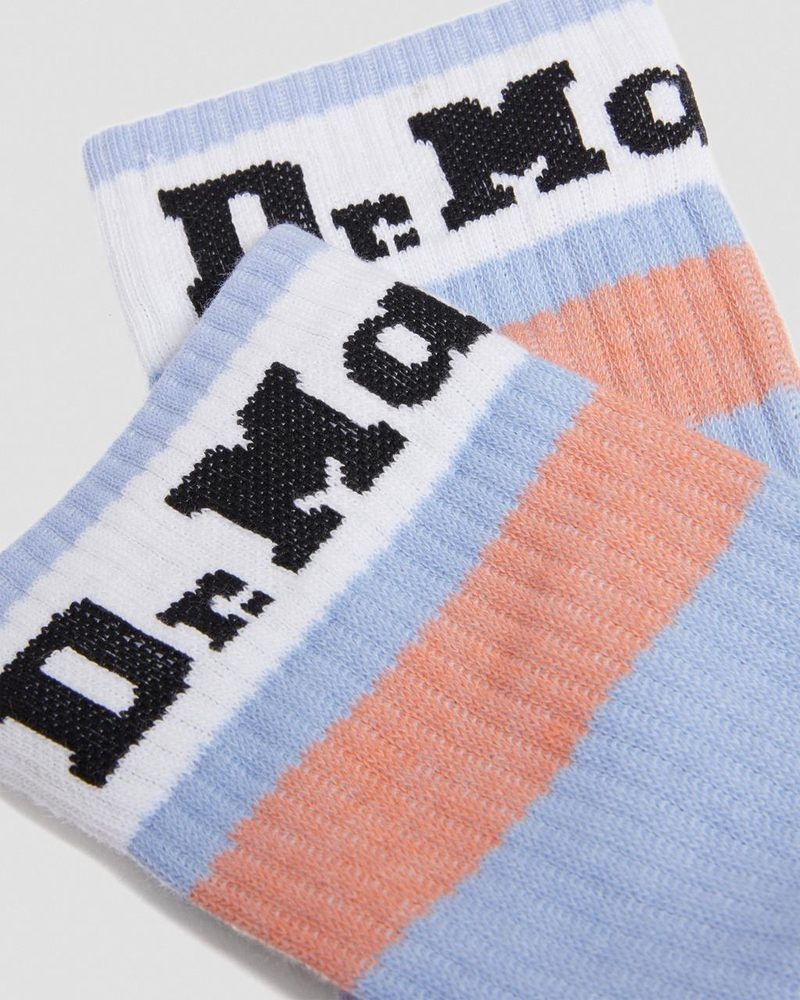 Zen Blue Dr Martens Athletic Logo Organic Cotton Blend Socks (Cotton Blend) Socks | XG28-X9MA